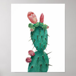 Opuntia i vattenfärger poster