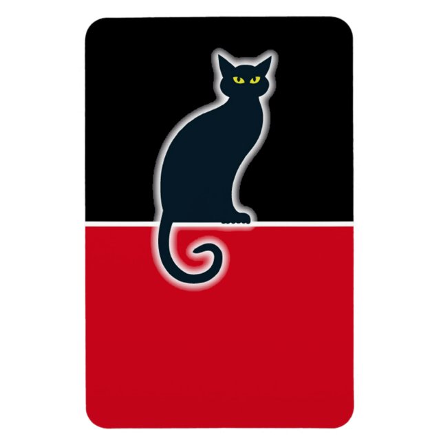 OPUS Black Cat på Röda Tak Magnet (Vertikal)
