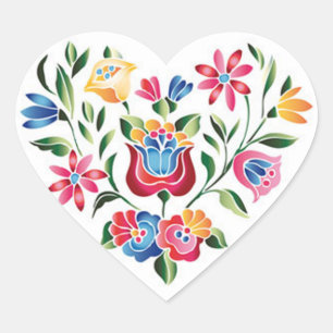 OPUS Hungary Flower Heart Hjärtformat Klistermärke