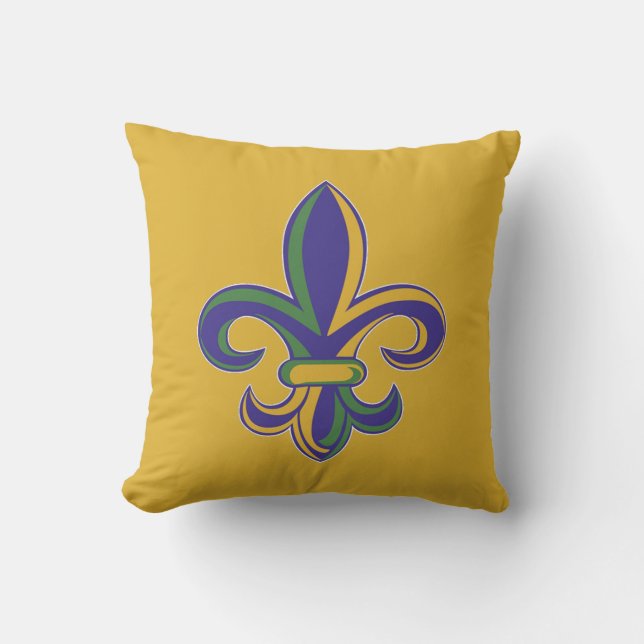 OPUS Mardi Gras Fleur De Lis Kudde (Framsida)