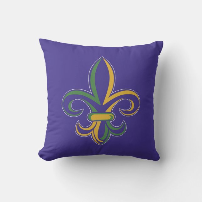 OPUS Mardi Gras Fleur De Lis Kudde (Framsida)