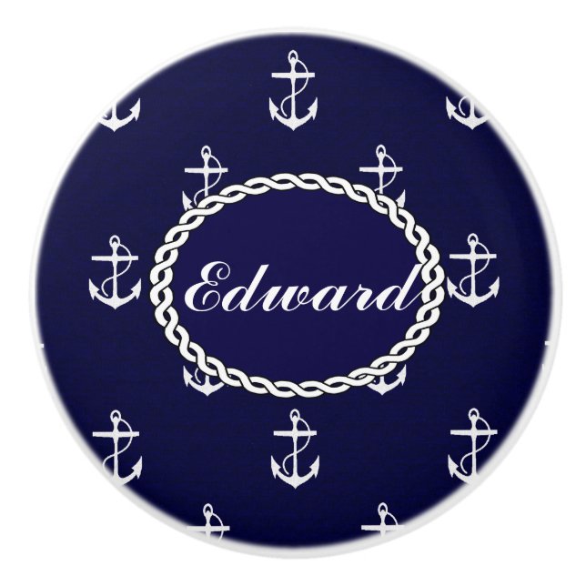 Opus Posh Anchor Nautical Anpassningsbar Knopp (Framsidan)