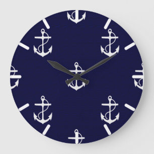Opus Posh Anchor Nautical Anpassningsbar Stor Klocka