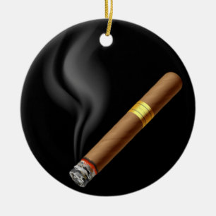OPUS som pyrar cigarren Julgransprydnad Keramik