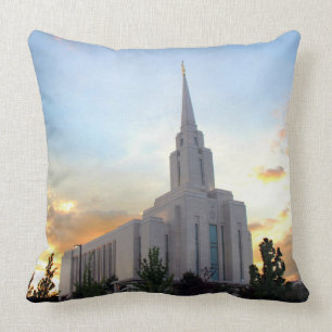 Oquirrh Mountain LDS tempel utah mormon solnedgång Kudde