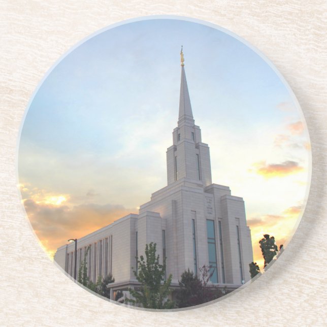 Oquirrh Mountain LDS Utah Temple solnedgång Underlägg (Framsidan)