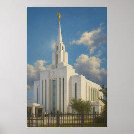 Oquirrh Mountain Utah Tempel Målning™ LDS Affisch
