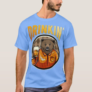 Ör Bod Grizzly Bear Drinkin' Beer Avslappnad Funny T Shirt