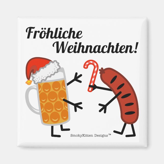Ör & Bratwurst - Fröhliche Weihnachten! Magnet (Framsidan)