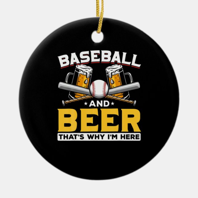 Ör Drinker Baseball Beer Humor Birthday Julgransprydnad Keramik (Framsidan)