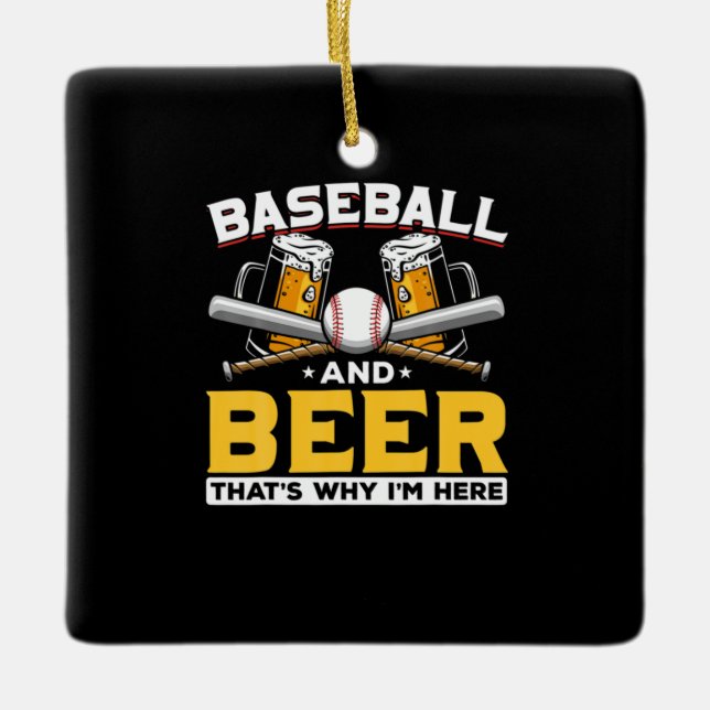 Ör Drinker Baseball Beer Humor Birthday Julgransprydnad Keramik (Framsida)