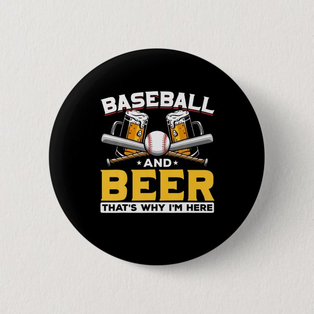 Ör Drinker Baseball Beer Humor Birthday Knapp (Framsida)