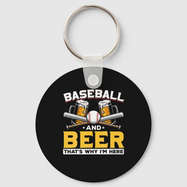 Ör Drinker Baseball Beer Humor Birthday Nyckelring (Framsida)