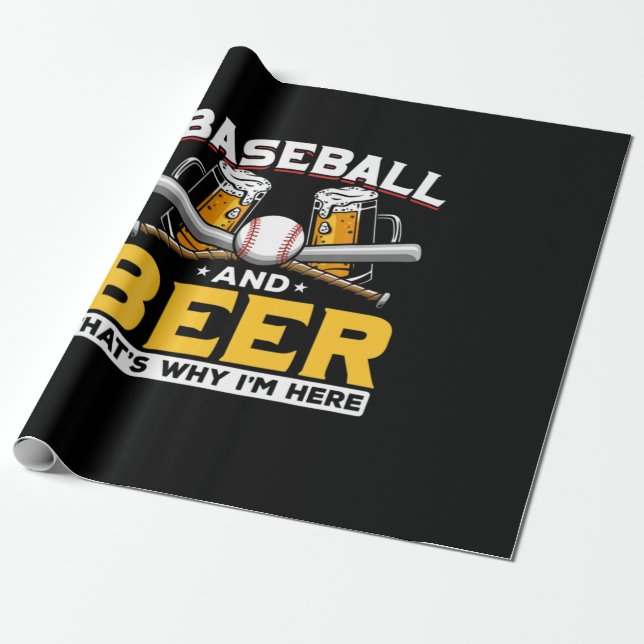 Ör Drinker Baseball Beer Humor Birthday Presentpapper (Utrullad)
