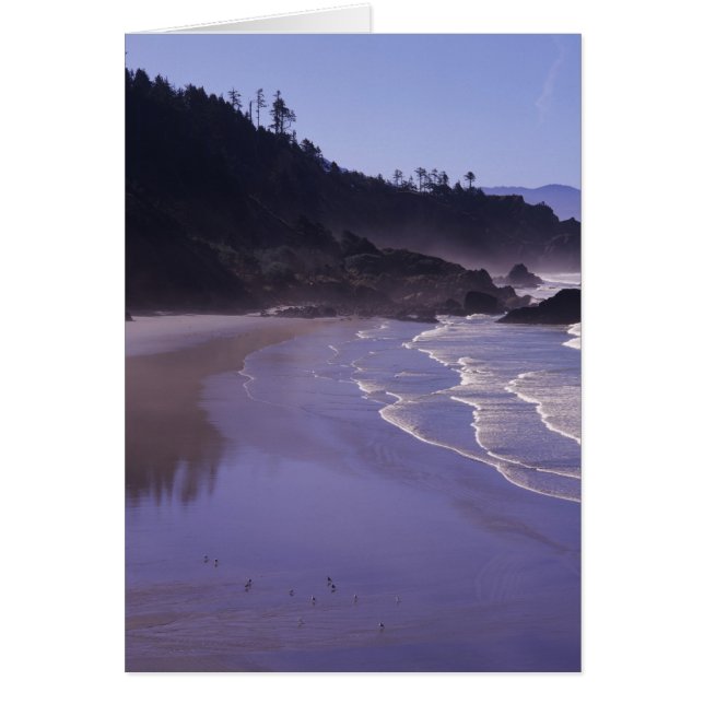 OR, Ecola SP, Indian Beach med morgondimma Hälsningskort (Framsidan)