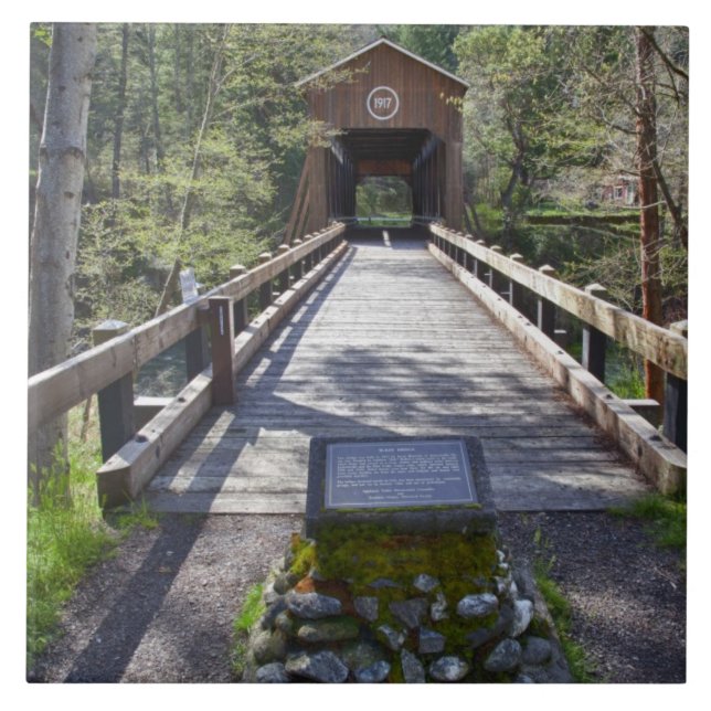 OR, Jackson County, McKee Covered Bridge Kakelplatta (Framsidan)