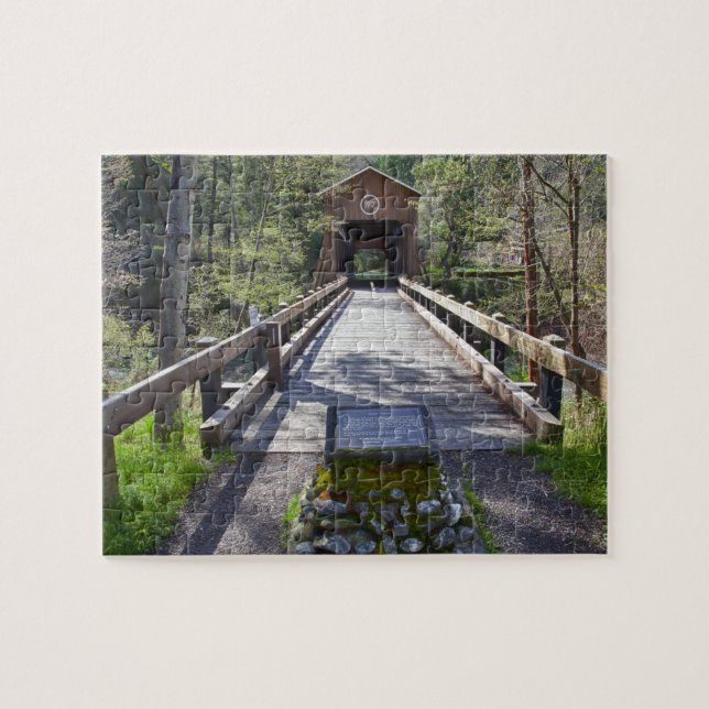 OR, Jackson County, McKee Covered Bridge Pussel (Horisontell)
