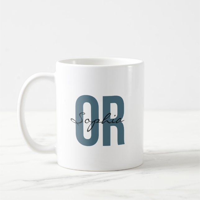 OR Nurse Personalized Name Bold Typogrphy Kaffemugg (Vänster)