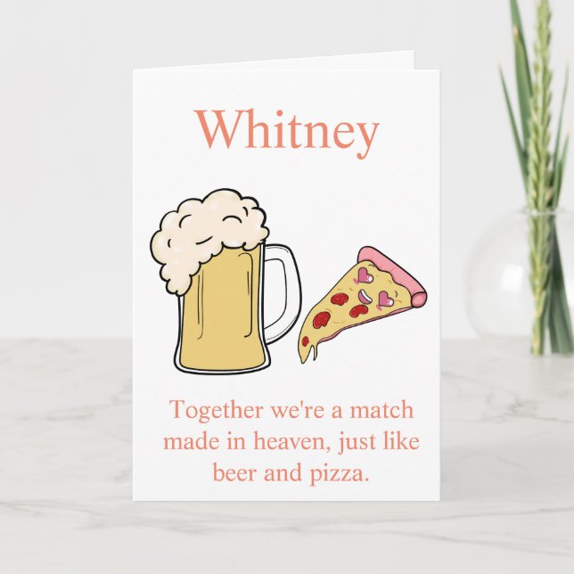 Ör- och Pizza-stiftskort för Valentines day Helgkort (Framsida)