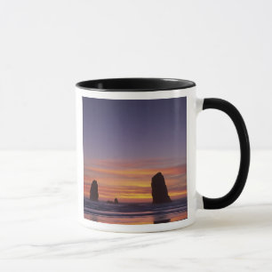 OR, Oregon-kusten, Cannon Beach, havsstackar vid Mugg