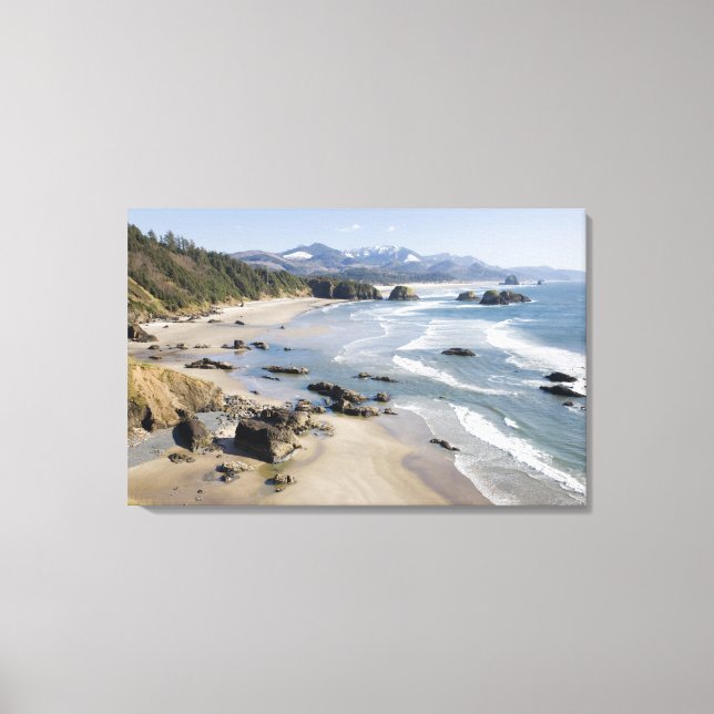 OR, Oregon-kusten, Ecola State Park, Crescent 2 Canvastryck (Framsida)