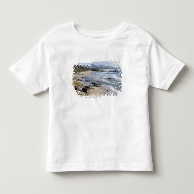 OR, Oregon-kusten, Ecola State Park, Crescent 2 Tee Shirt (Framsida)