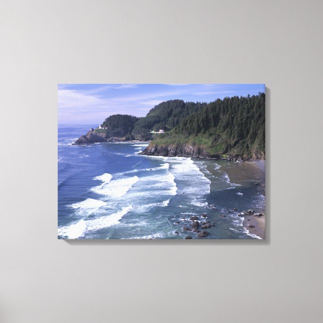 OR, Oregon-kusten, Heceta Head Lighthouse, på Canvastryck (Framsida)