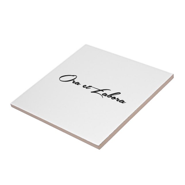 Ora et Labora Kakelplatta (Sidan)