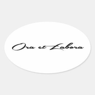Ora et Labora Ovalt Klistermärke