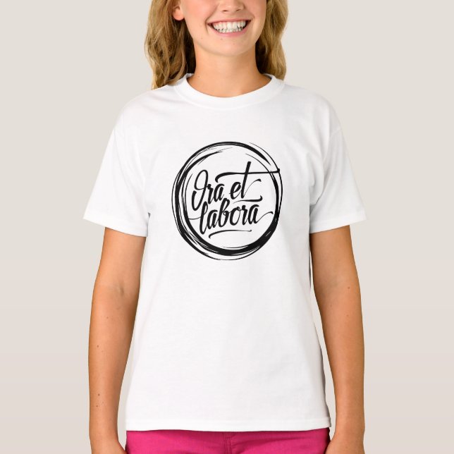 Ora et labora t shirt (Framsida)