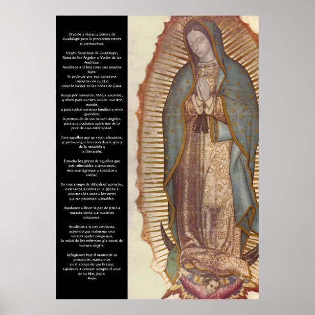 Oración Guadalupe para la Protección coronavirus Poster (Framsidan)