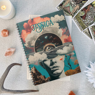 Oracle för sakligt retro Collage Occult Astrology Anteckningsbok