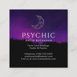 Oracle och Psychic Guld Måne Night Himlar Fyrkantigt Visitkort