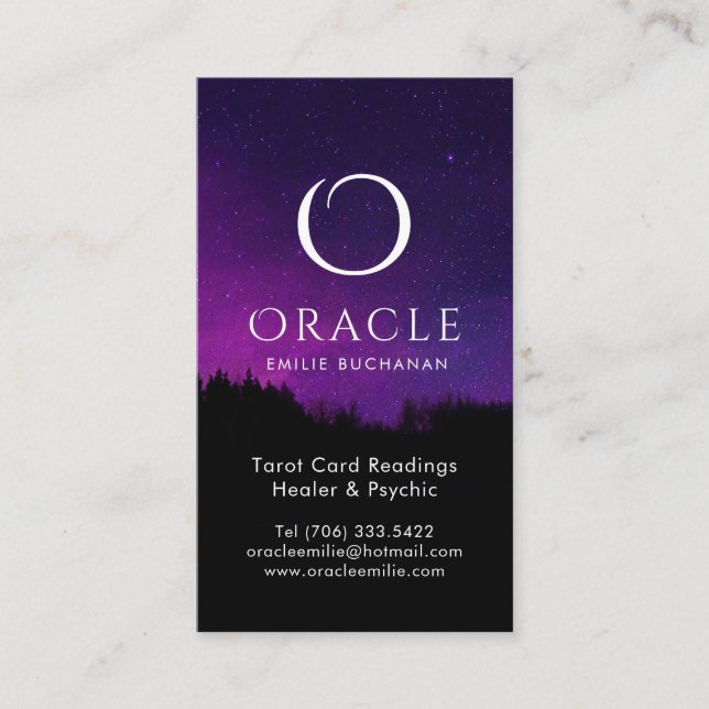 Oracle och Psykiska Affärskort Visitkort (Framsida)