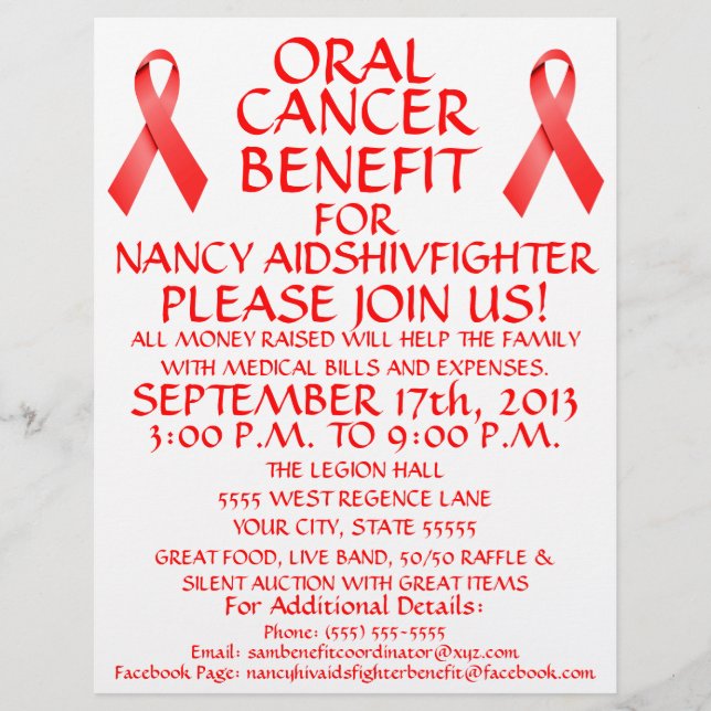 Oral Cancer Benefit Flyer (Framsidan)