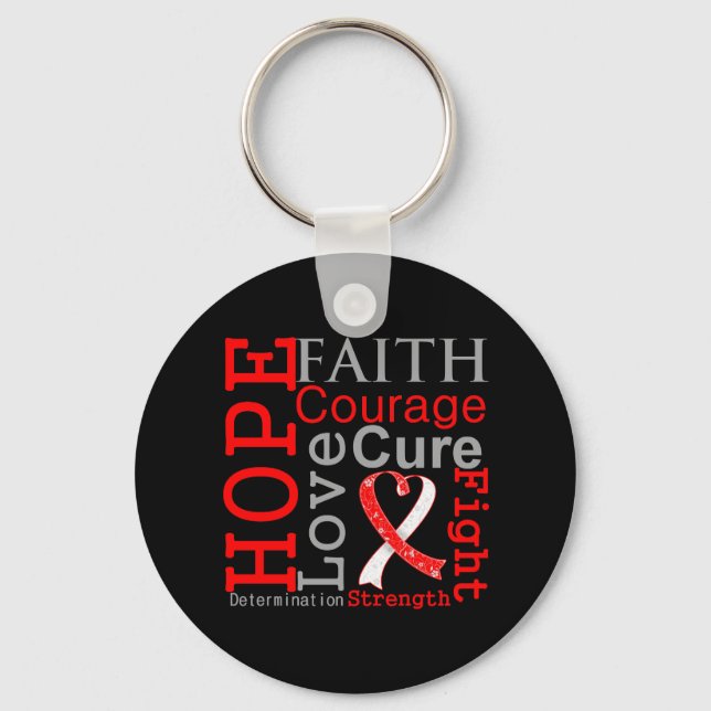 Oral Cancer Hope Faith Motto Nyckelring (Framsida)