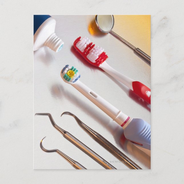 Oral hygien - Elektriskt tandborste, manuell Vykort (Framsida)