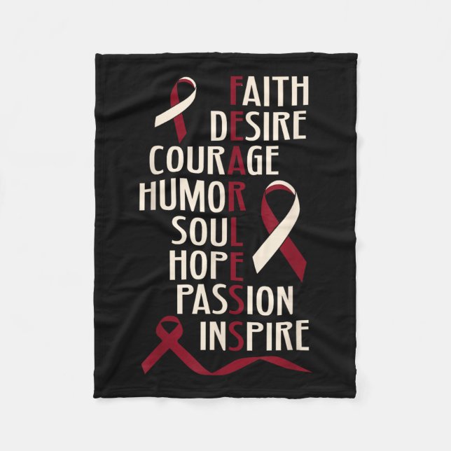 Oral Nacke Cancer Medvetenhet utan fruktlöshet Fleecefilt (Framsidan)