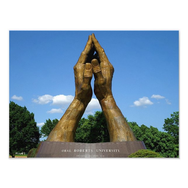 Oral Roberts Universiteten Praying Händer Fototryck (Framsidan)