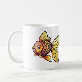 Oranda Finare Goldfish Illustration Kaffemugg