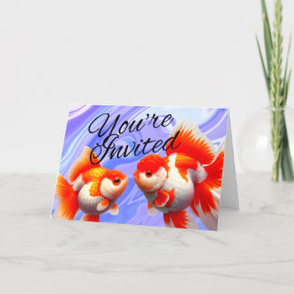 Oranda Guld fisk Akvariefisk Fest Inbjudan 