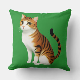 Orang och Black Rand Cat Kudde