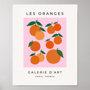 Orangar 01 Retro Fruit Rosa och Orange Poster