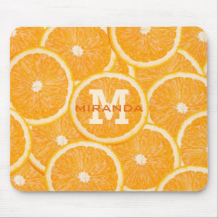 Orangar anpassningsbar monogram munsepad musmatta