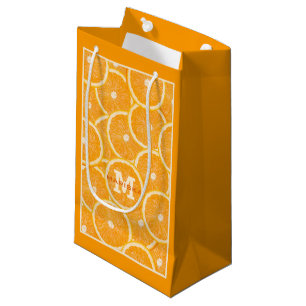 Orangar anpassningsbar monogram presentsäckar