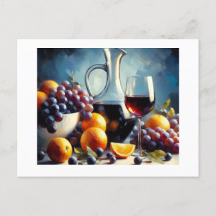 Orangar av druvor från vin, vykort
