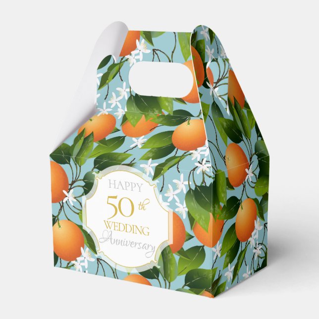 Orangar Citrus Fruit Blommigt Party Presentaskar (Framsidan Sidan)