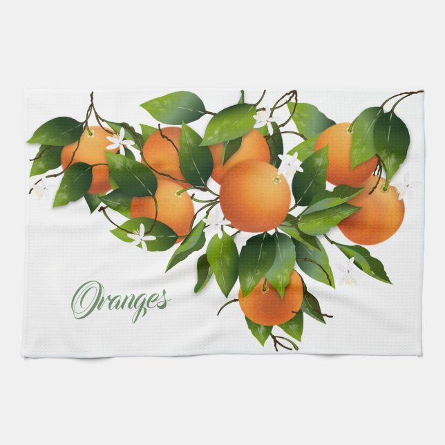 Orangar Citrus Fruit Botanical Kökshandduk (Horisontell)