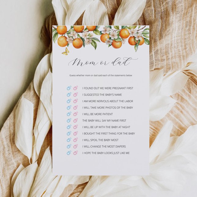 Orangar Citrus Mamma eller Pappa Baby Shower Game (Skapare uppladdad)