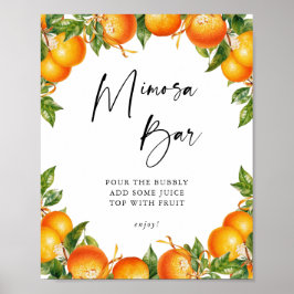 Orangar Citrus möhippa Mimosa Pub Sign Poster